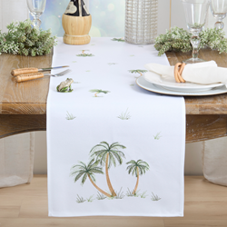 Palm Tree Runner - White