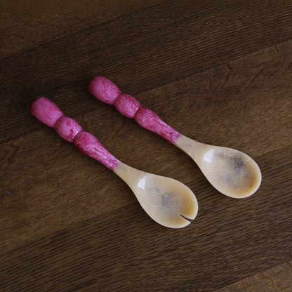 Resin Rio Bubble Salad Servers - Pink