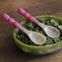 Resin Rio Bubble Salad Servers - Pink