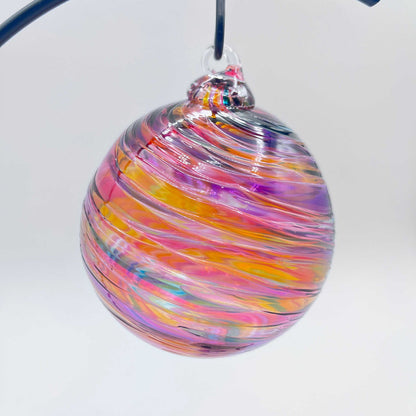 Sunset Spiral Twist Glass Ornament