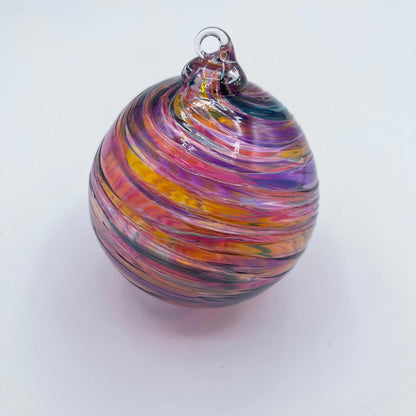 Sunset Spiral Twist Glass Ornament
