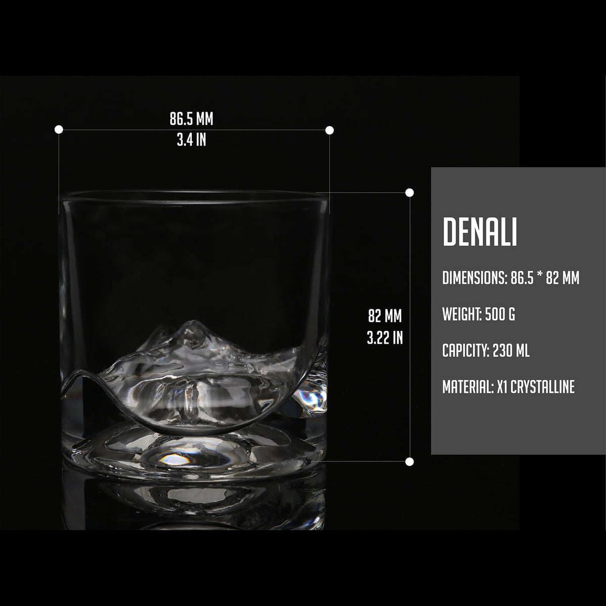 Denali Crystal Whiskey Glass - Set of 2