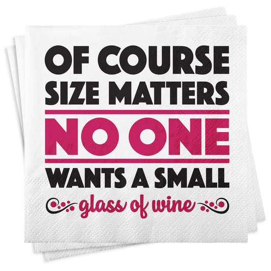 Of Course Size Matters…Funny Cocktail Napkin