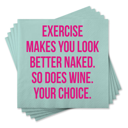 Exercise Makes You…Funny Cocktail Napkin