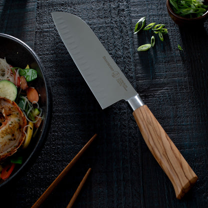 Oliva Elite Kullenschliff Santoku Knife - 7”