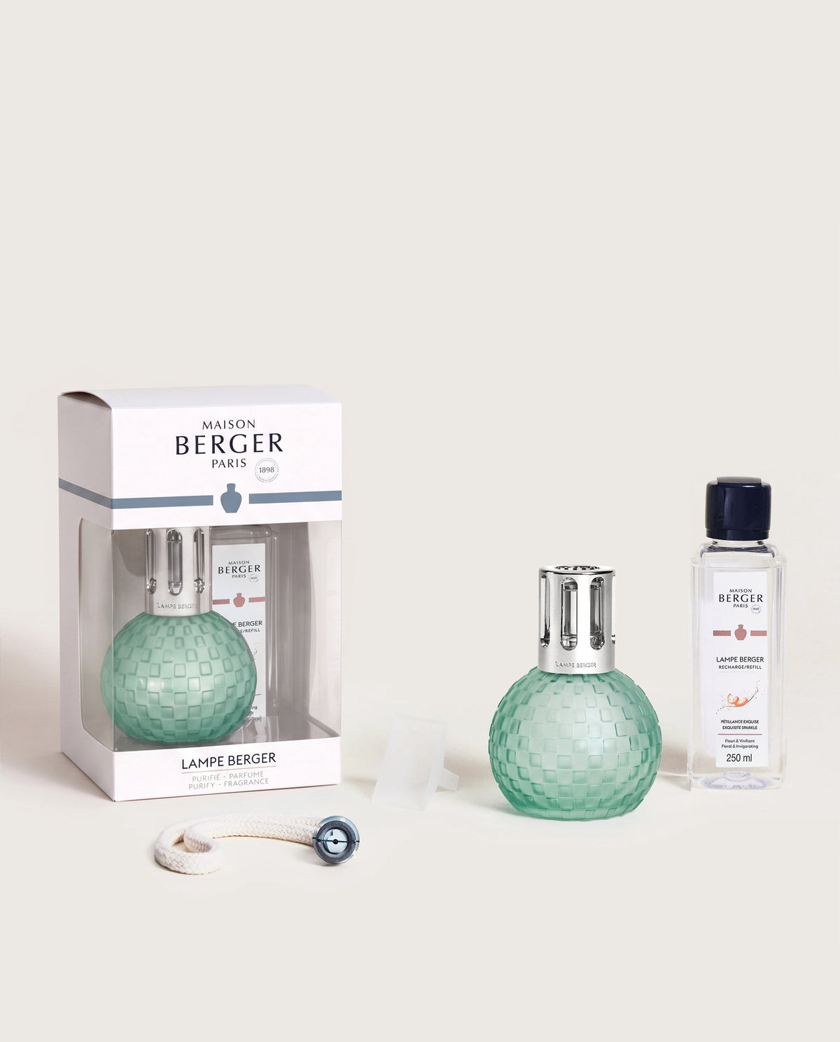 Disco Frosted Mint Fragrance Lamp Gift Set with Exquisite Sparkle