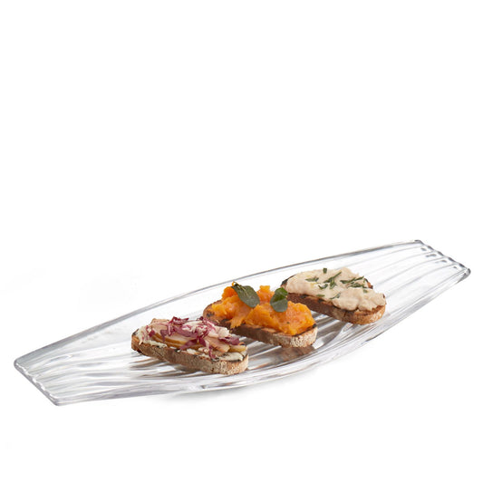 Nambe Drift Glass Hors D'oeuvre Tray
