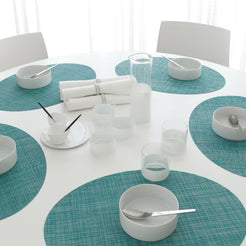 Mini Basketweave Turquoise Round
