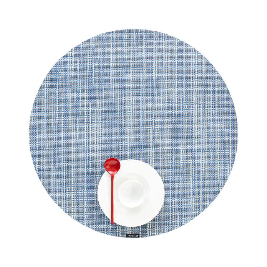 Mini Basketweave Chambray Round