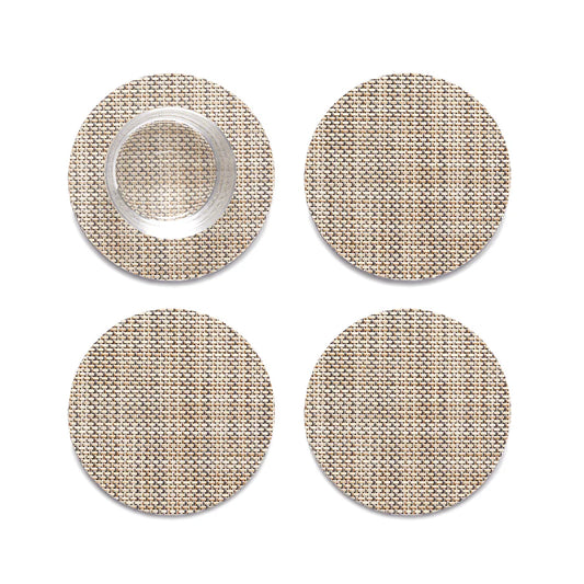 Coaster Mini Basketweave Linen