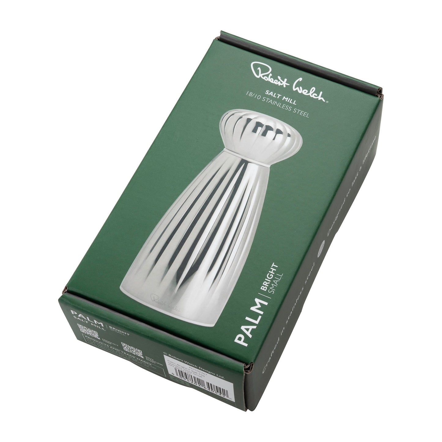 Palm Bright Stainless Steel Small White Salt Mill