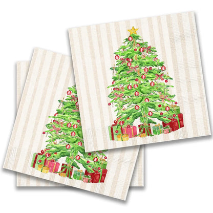 Christmas Tree with Presents Cocktail Napkin