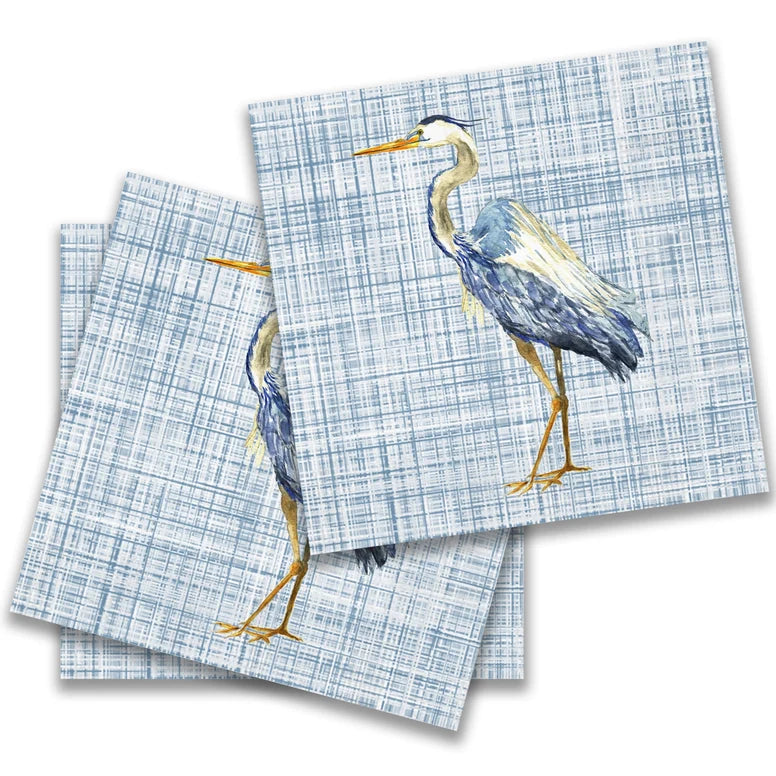 Blue Heron Cocktail Napkin