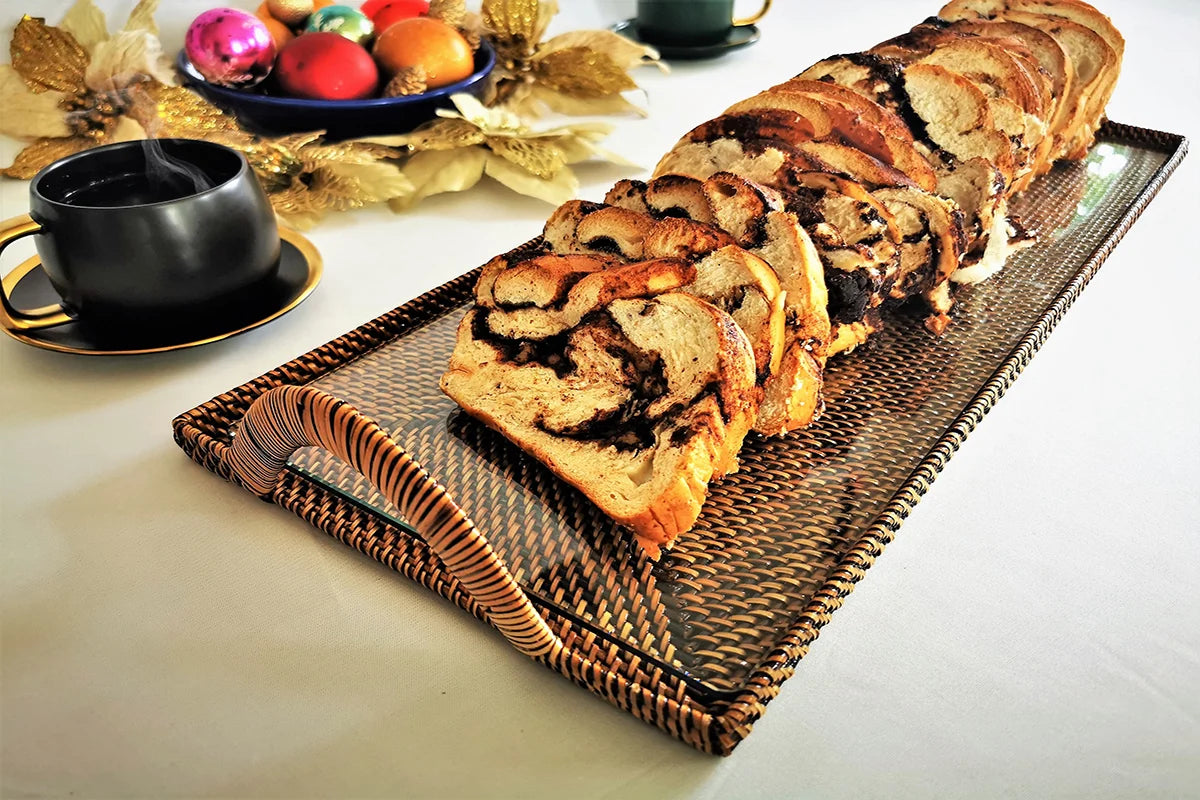 Glass-Bottom Grazing & Serving Tray — Rectangular Cocktail Size