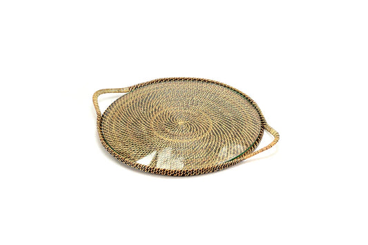 Round Serving Tray 13" w/Glass