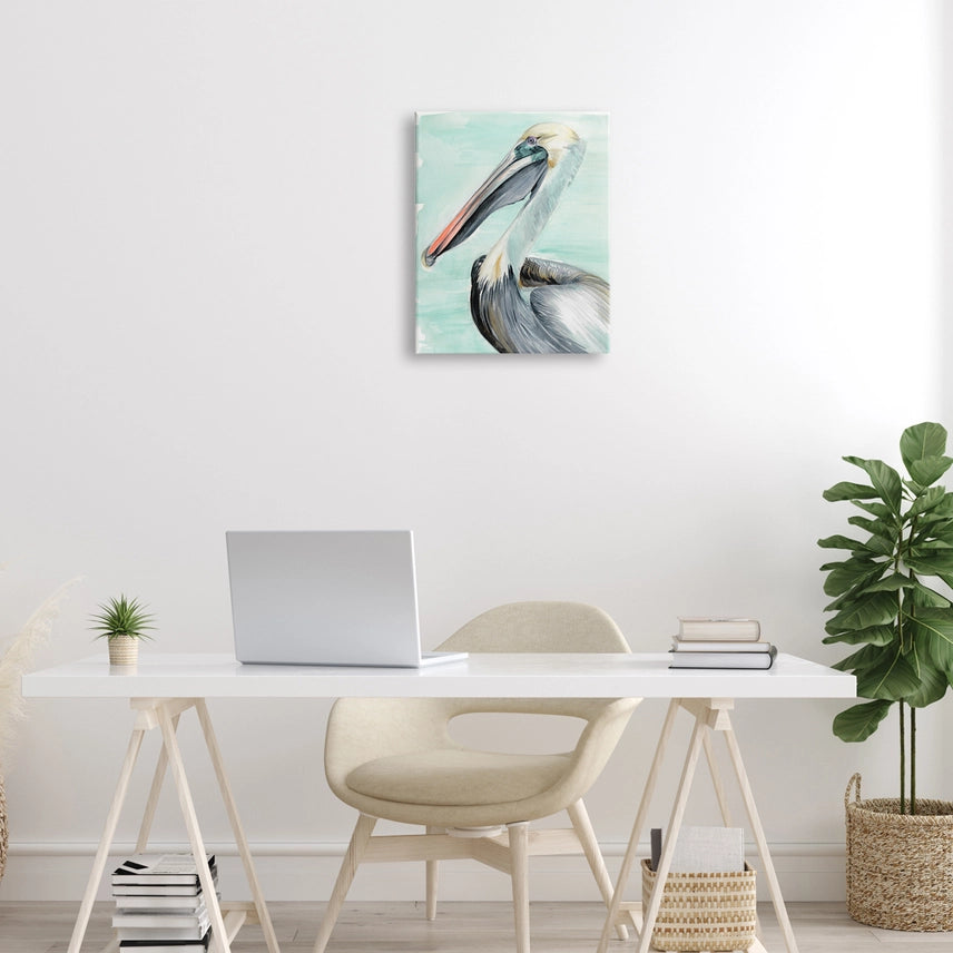Coastal Pelican Ocean Art Work