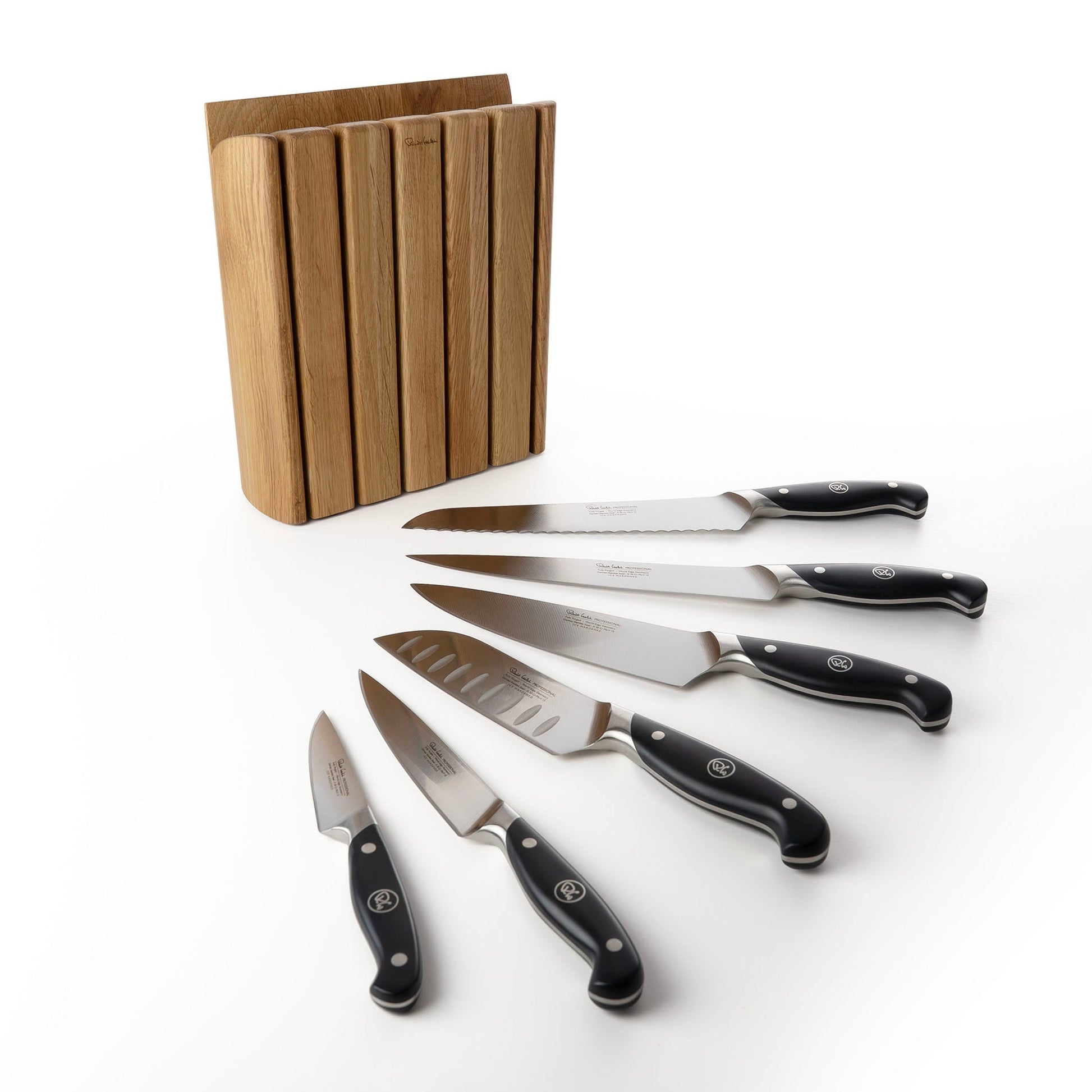 Professional Book Oak Knife Block Set