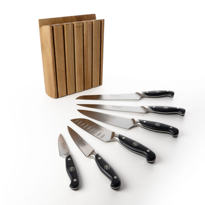 Professional Book Oak Knife Block Set