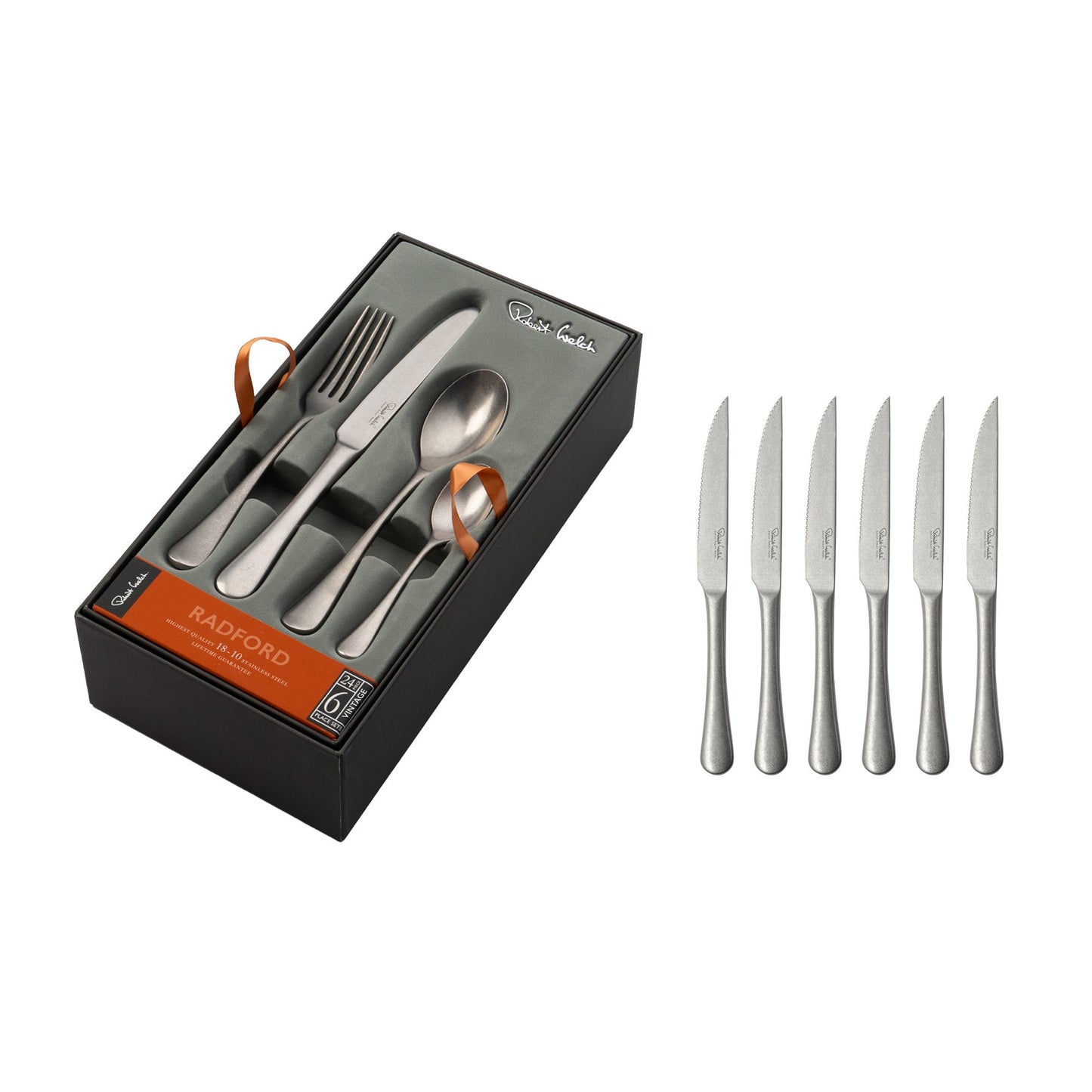 Radford Vintage Cutlery Set, 30 Piece Set for 6 People - 6 Free Steak Knives