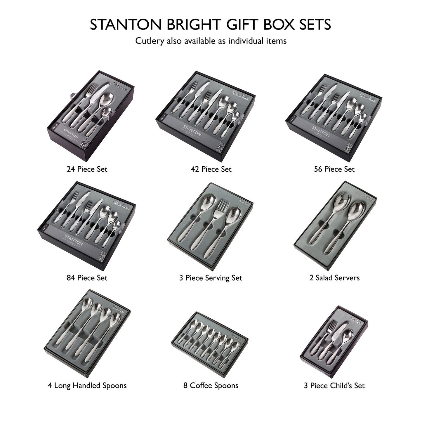 Stanton Bright Cutlery Set, 56 Piece for 8 People