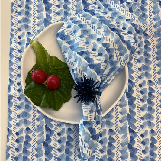 100% Cotton Napkins - Blue on Blue (Set of 4)