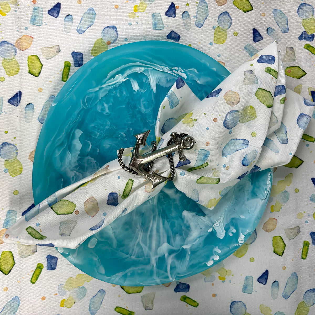 100% Cotton Table Runner - 15"x72" - Seaglass
