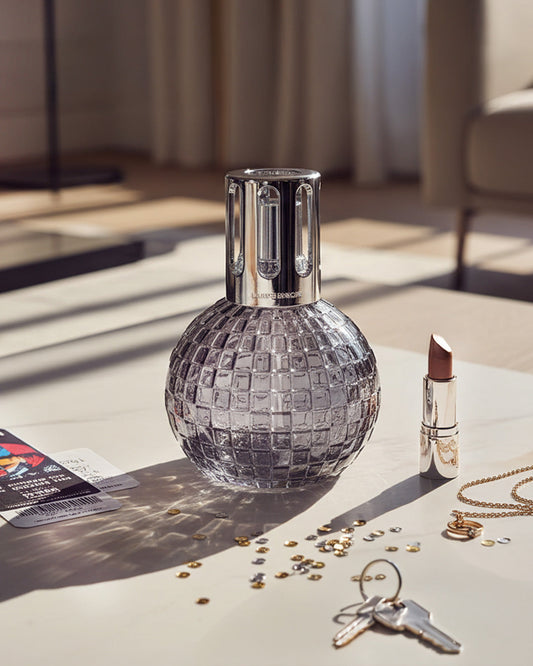 Disco Grey Fragrance Lamp Gift Set with Pure White Tea