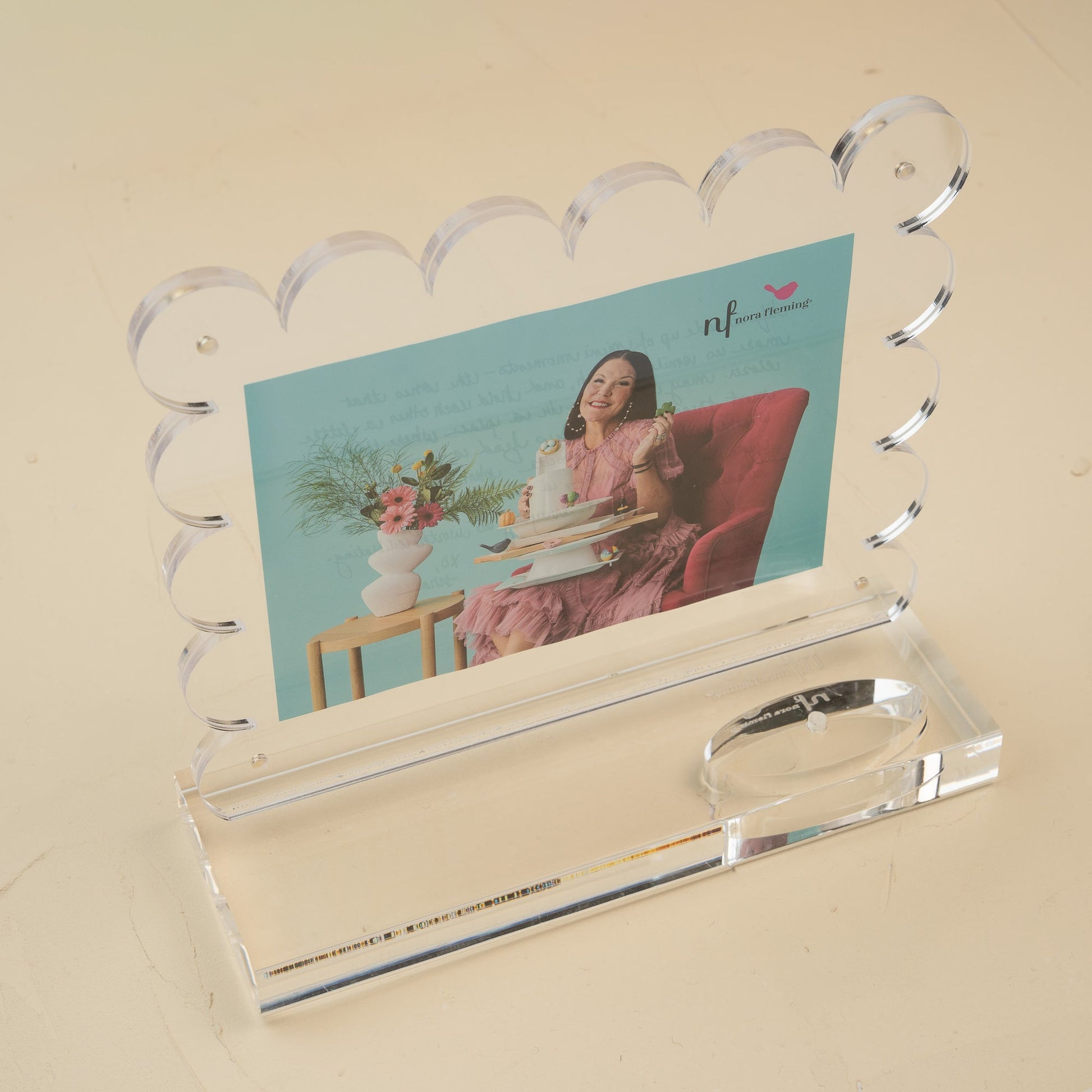 clearly a-nora-ble scalloped acrylic frame