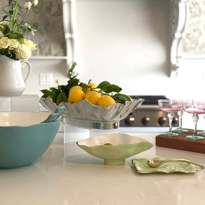 FINAL SALE -  ENCANTO Demeter Large Bowl (Turquoise and White)