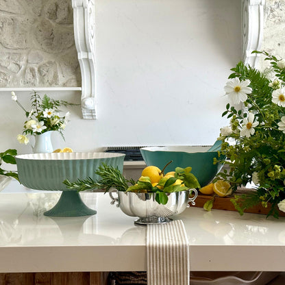 FINAL SALE -  ENCANTO Demeter Large Bowl (Turquoise and White)