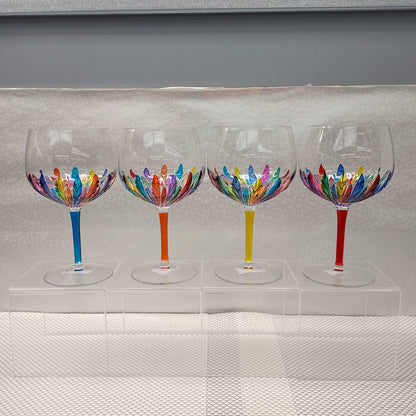 Incantos Collection Multi-Colored Balloon Wine Glass (Italian Glass)
