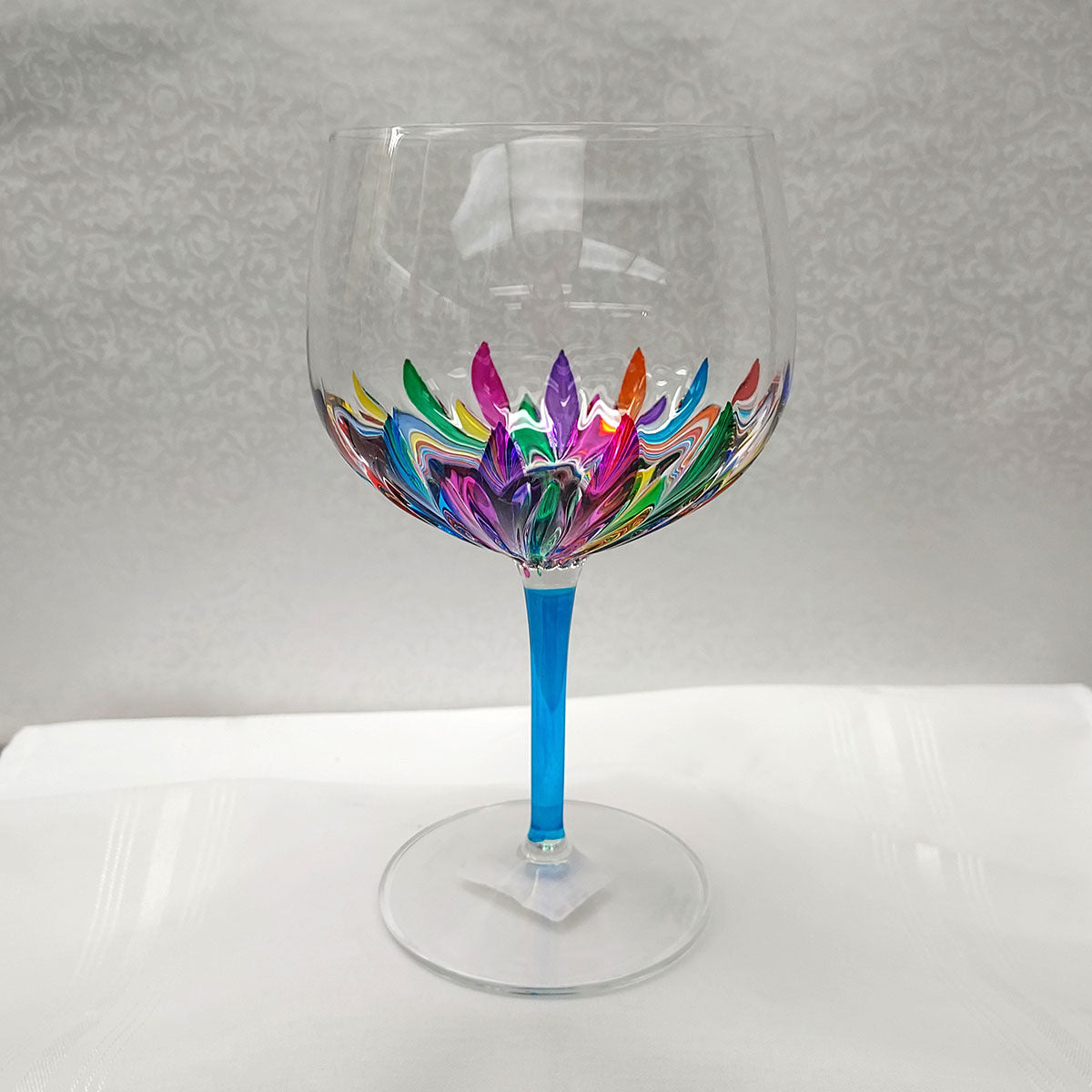 Incantos Collection Multi-Colored Balloon Wine Glass (Italian Glass)
