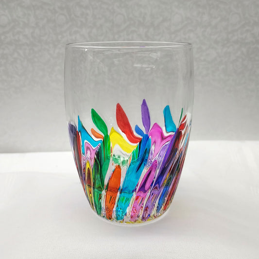 Incantos Collection Multi-Colored Double Old Fashioned (Italian Glass)