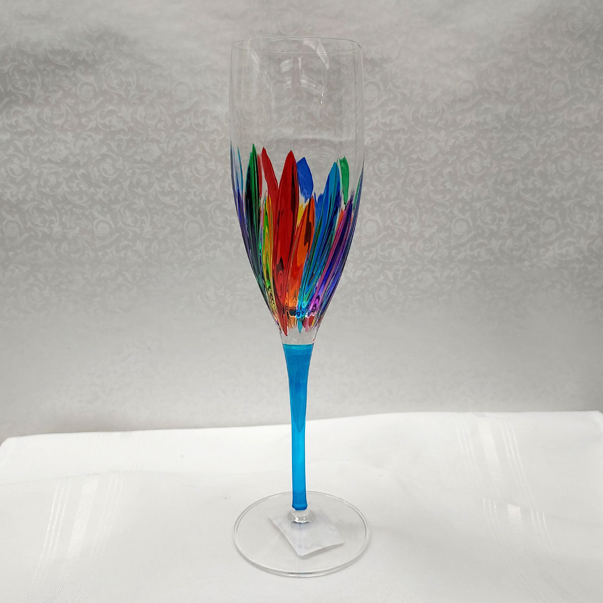 Incantos Collection Multi-Colored Champagne Flute (Italian Glass)