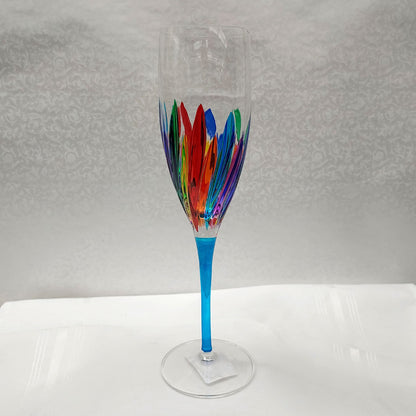 Incantos Collection Multi-Colored Champagne Flute (Italian Glass)