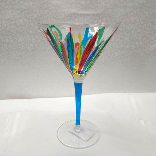 Incantos Collection Multi-Colored Martini Glass (Italian Glass)