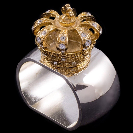 Isabella Adams Gold Crown Napkin Rings Set/4