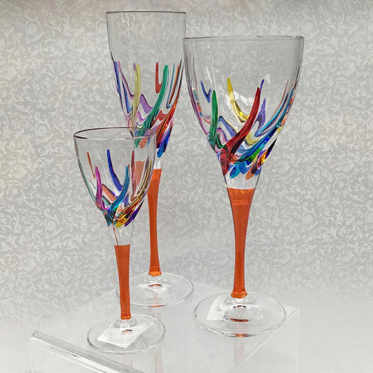 Trix Collection Multi-Colored Champagne Flute (Italian Glass)