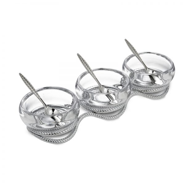 Braid Triple Condiment Set w/ Spoons