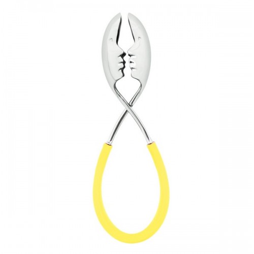 Kiss Salad Tongs with Stainless Head (Yellow)