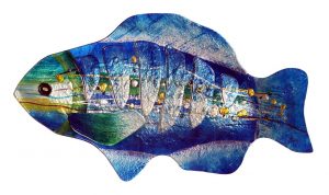 18" Blue Fish Plate