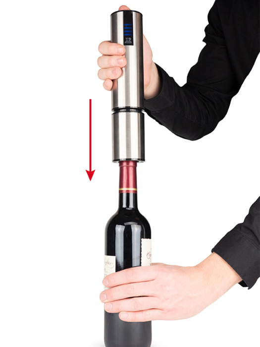positioning the Elis Touch rechargeable electric corkscrew