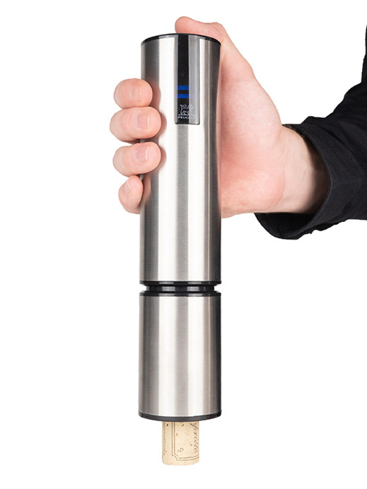 Elis Touch rechargeable electric corkscrew with a wine cork