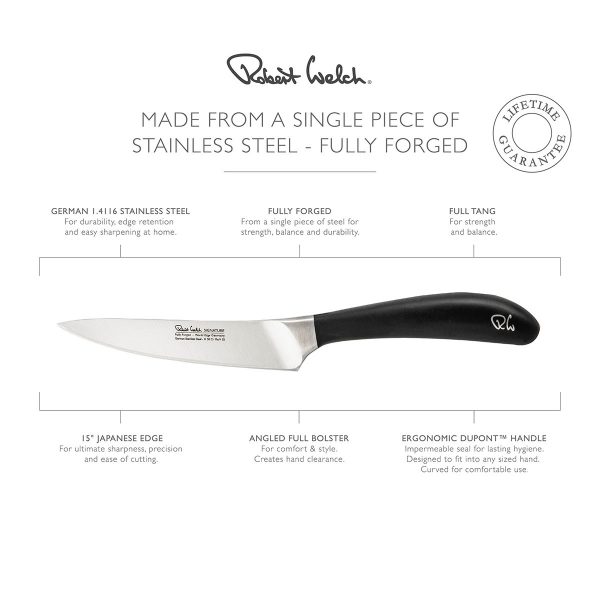 made from a single piece of stainless steel - fully forged - infographic - lifetime guarantee
