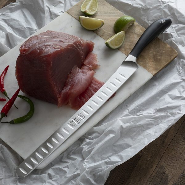 30cm/12” Flexible Slicing Knife on cutting board