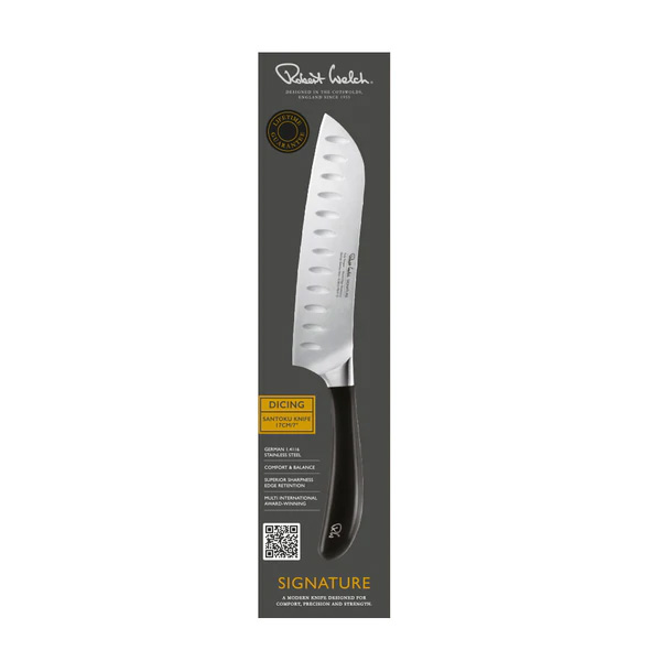 Robert Welch Signature Santoku Knife 17cm in packaging