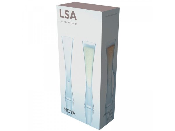 Moya Set of 2 Clear Champagne Flutes in box