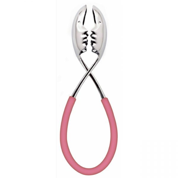 Kiss Salad Tongs with Stainless Head and Pink Handle