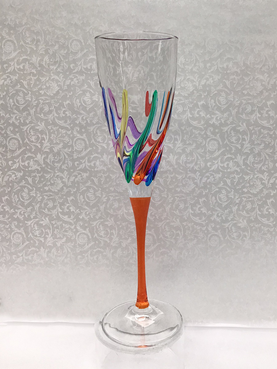 Incantos Collection Multi-Colored Champagne Flute (Italian Glass) -  Luxurious Interiors