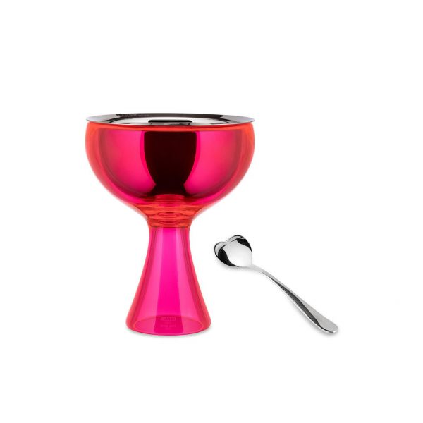 Alessi Big Love Ice Cream Bowl and Spoon Set - Pink